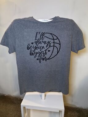 Gildan Gray & Black Kids Basketball Graphic Tee